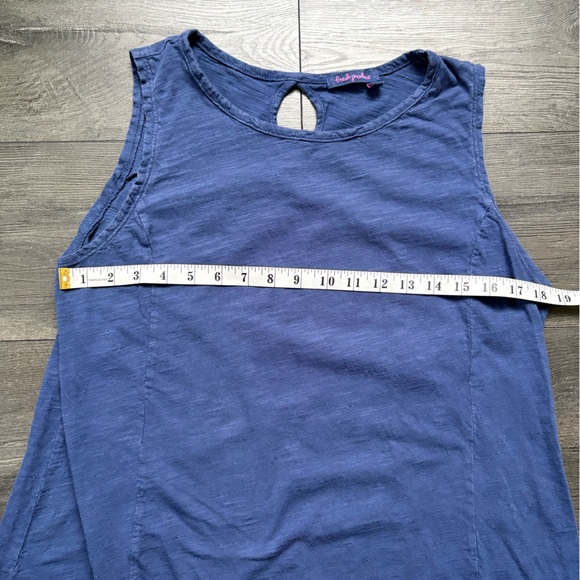 Fresh Produce Womens Chloe Tank Top Blue Key Hole Cotton Size Medium - Picture 6 of 9